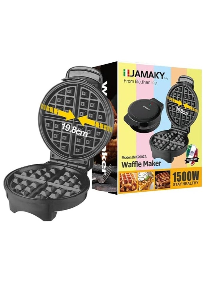 JAMAKY Italy Jamaki Waffle Maker 1500 Watt - JMK 2007A - Black Color  - Image 2
