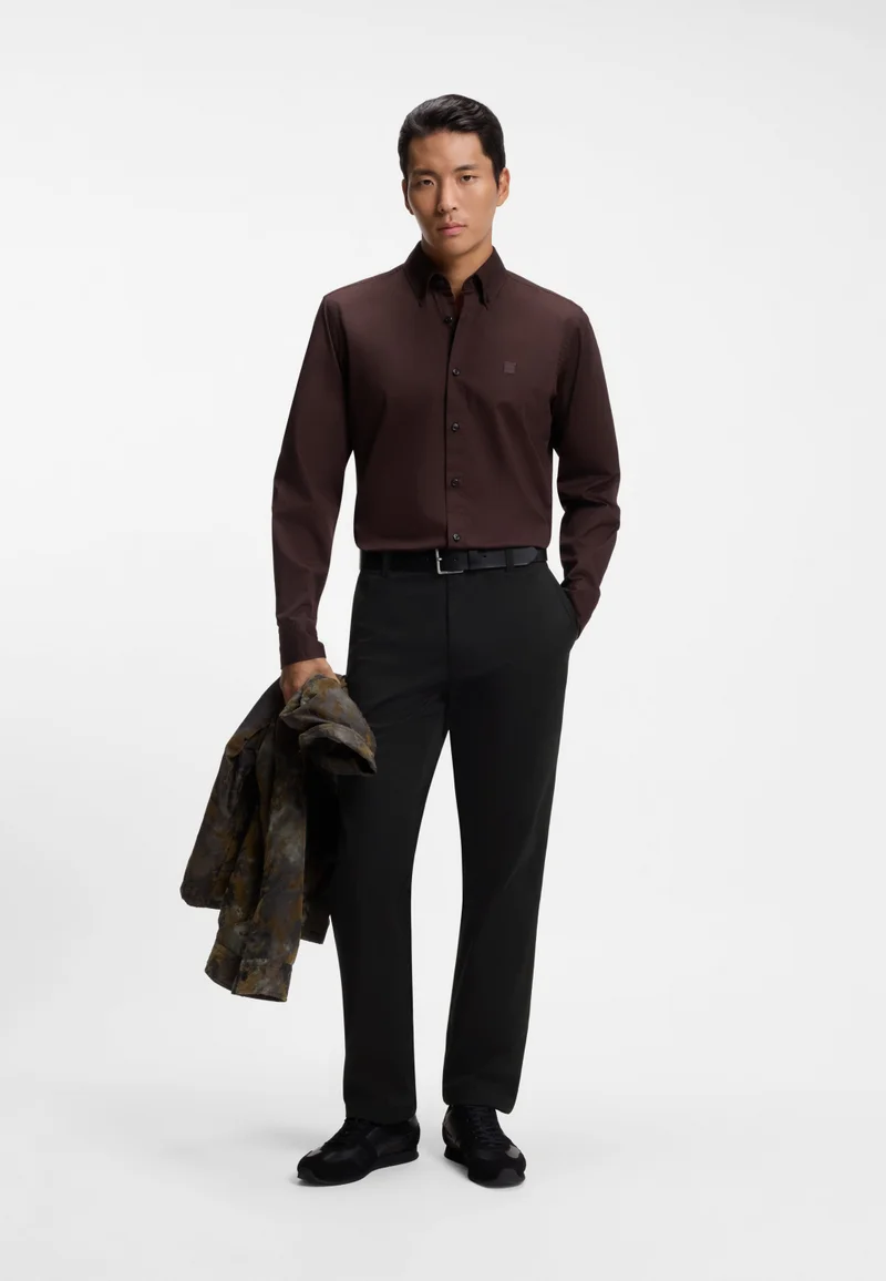 BOSS Black Stretch-cotton chinos for Men | Best Price UAE