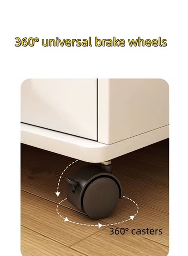 JCB CHIC خزانة تخزين متحركة، خزائن ملفات متحركة خزانة مكتبية بدرج واحد ورفوف تخزين مفتوحة، خزانة جانبية خشبية، خزانة وثائق أرضية أثاث مكتبي منزلي منظم مساحة - Image 5