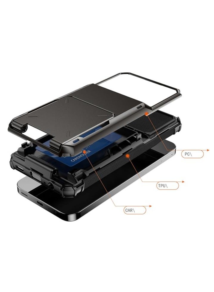 general Samsung Galaxy A15 Case with Credit Card Holder, Galaxy A15 with 5 Card Slots, TPU+PC Samsung A15 5G Double Layer Case - Image 4