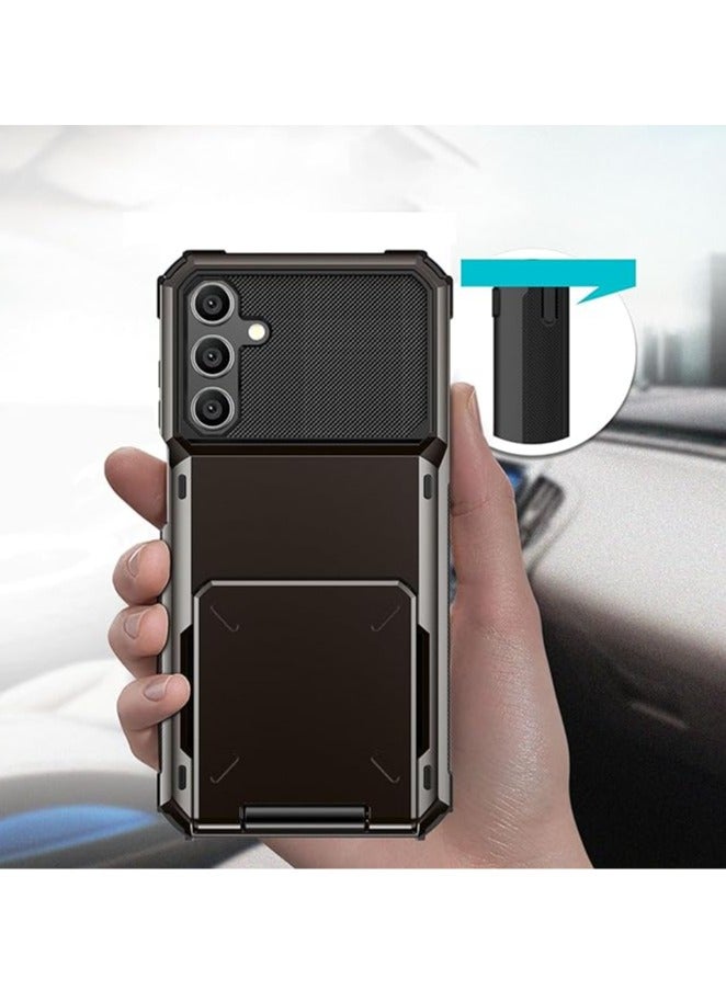 general Samsung Galaxy A15 Case with Credit Card Holder, Galaxy A15 with 5 Card Slots, TPU+PC Samsung A15 5G Double Layer Case - Image 2