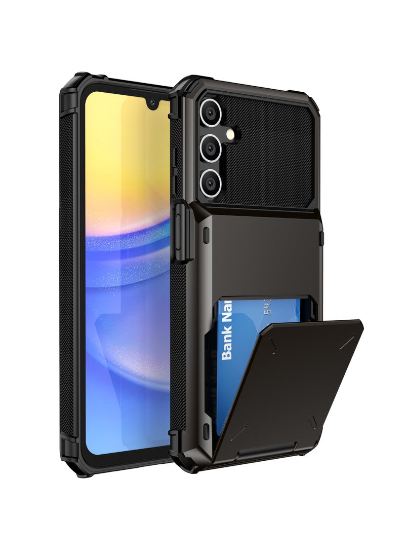 general Samsung Galaxy A15 Case with Credit Card Holder, Galaxy A15 with 5 Card Slots, TPU+PC Samsung A15 5G Double Layer Case - Image 1