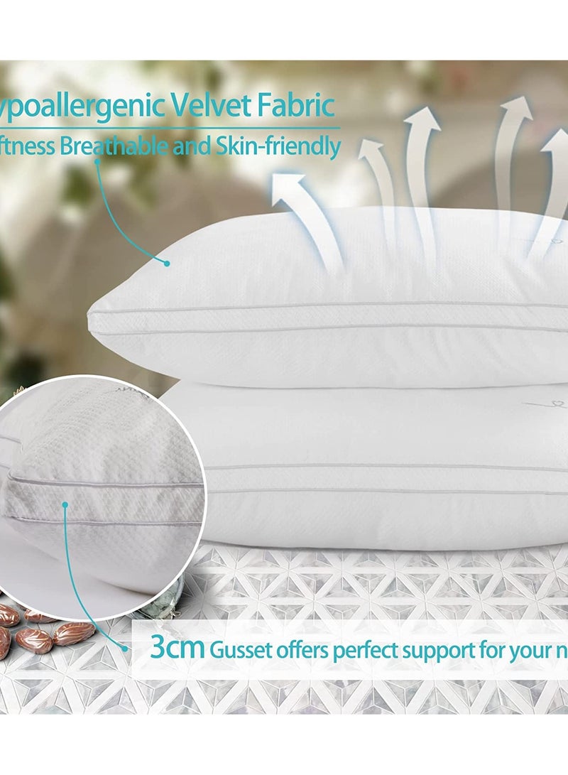 Eworld Set of 2 Premium Extra Soft Cotton Hypoallergenic Bed Pillows for Home and Hotel Room - Image 3