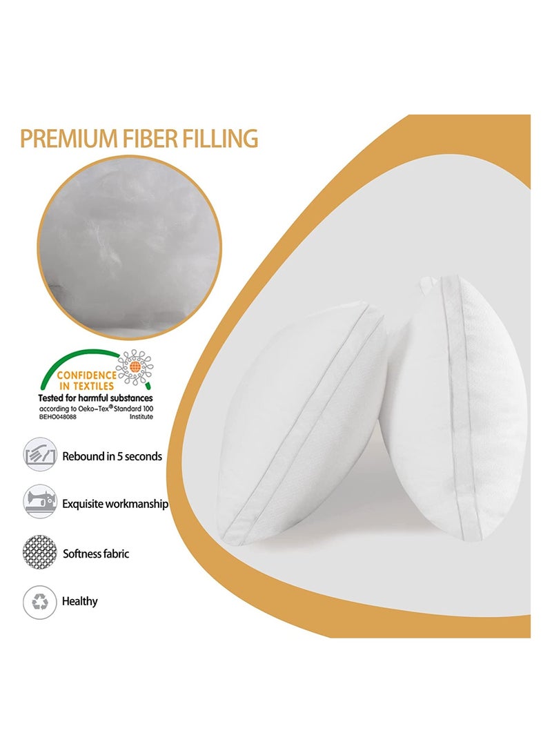 Eworld Set of 2 Premium Extra Soft Cotton Hypoallergenic Bed Pillows for Home and Hotel Room - Image 2