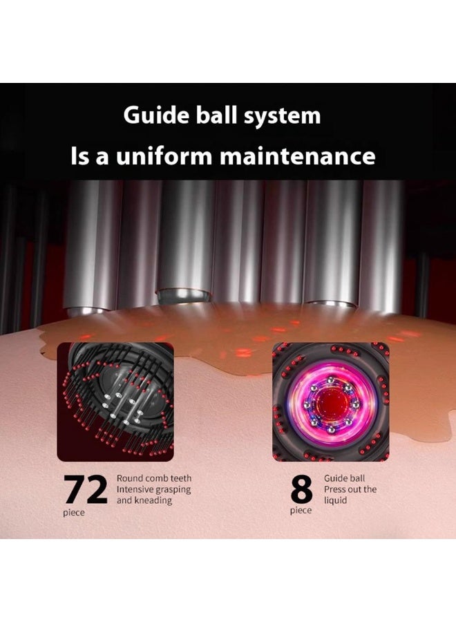 مشط تدليك فروة الرأس الكهربائي لتنمية الشعر مع علاج بالضوء الأحمر، تدليك بالاهتزاز، 3 أوضاع، موزع زيت للشعر، مقاوم لتساقط الشعر، مناسب للرجال والنساء - Image 3