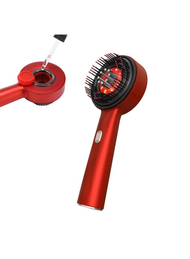 مشط تدليك فروة الرأس الكهربائي لتنمية الشعر مع علاج بالضوء الأحمر، تدليك بالاهتزاز، 3 أوضاع، موزع زيت للشعر، مقاوم لتساقط الشعر، مناسب للرجال والنساء - Image 1