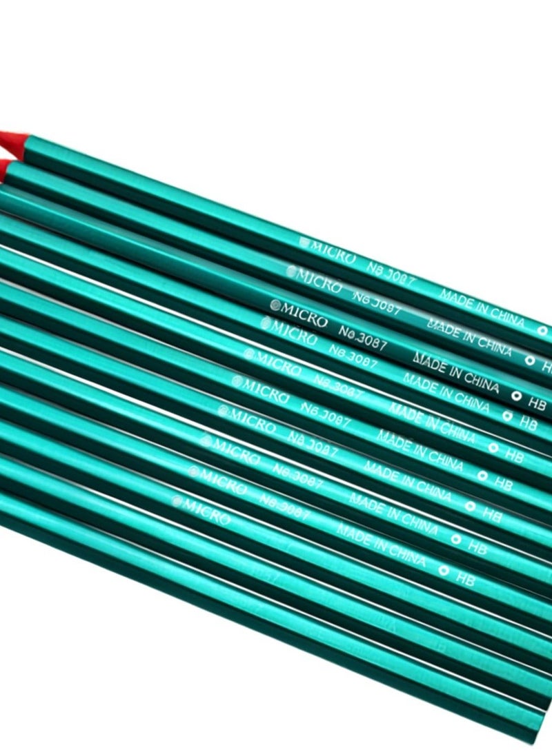 MICRO HB Pencils, Hexagonal, Forest Green, Pack of 12, - Image 3
