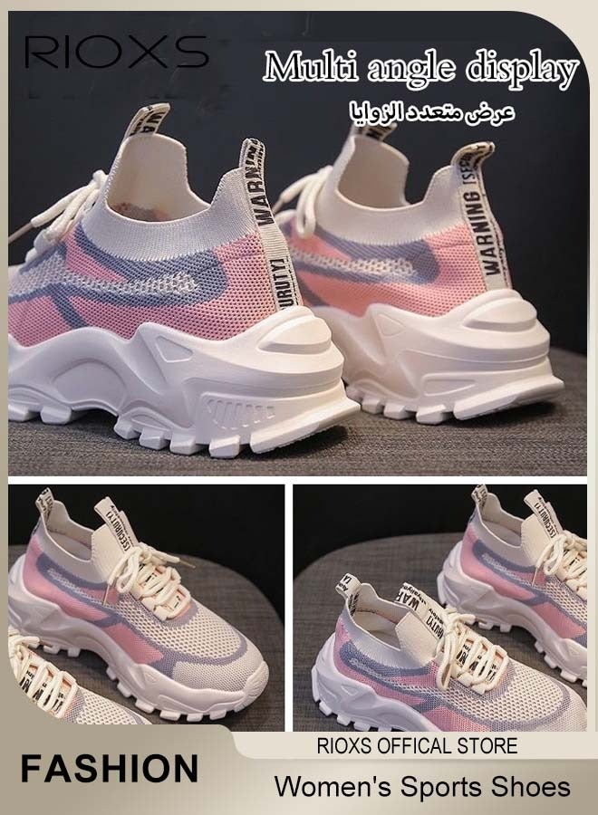 Women's Mesh Sports Shoes, Fashionable Lightweight Athletic Shoes, Casual Sneakers with Breathable Upper and Non-Slip Sole, Comfort Fitness Shoes for Running, Jogging, Walking and Outdoor Use, Ladies Athlesiure Trainers