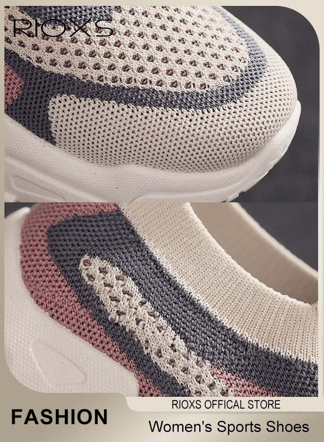 RIOXS Women's Mesh Sports Shoes, Fashionable Lightweight Athletic Shoes, Casual Sneakers with Breathable Upper and Non-Slip Sole, Comfort Fitness Shoes for Running, Jogging, Walking and Outdoor Use, Ladies Athlesiure Trainers  - Image 5