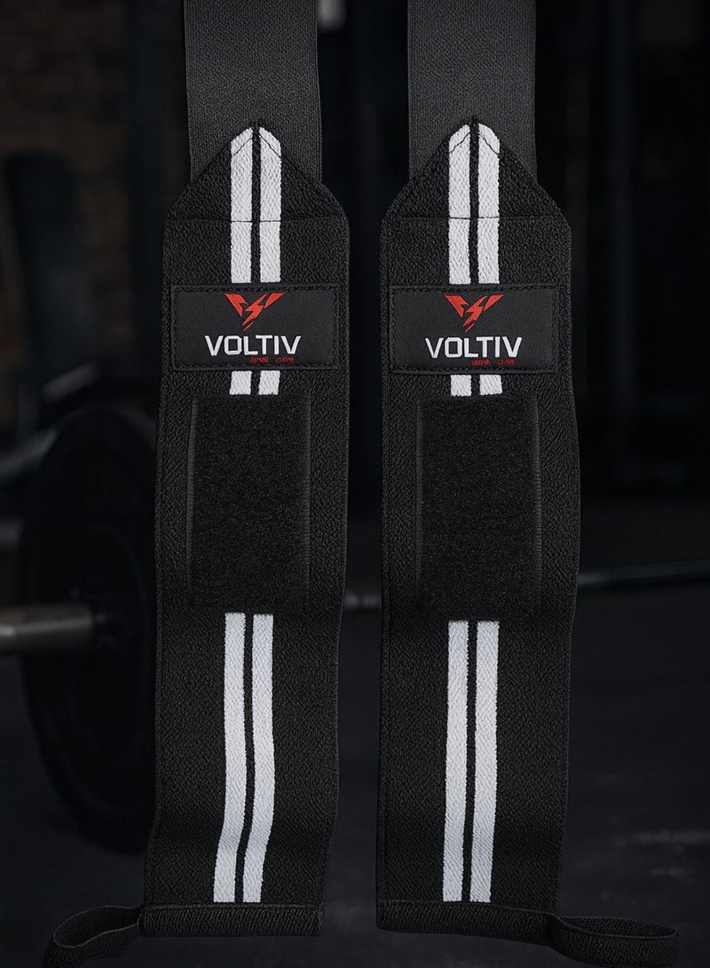 فولتيف أربطة معصم – دعم قوي للمعصم لتمارين رفع الأثقال والبور ليفتينغ والكروس فت – أشرطة قابلة للتعديل مع حلقة إبهام (زوج) - Image 2