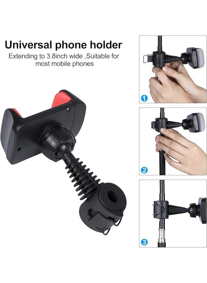 25cm LED Ring Light with Tripod Stand – 11 Light Modes, 2 Phone Holders, Bluetooth Remote – Perfect for Makeup, Selfies, and Vlogging  - Image 4