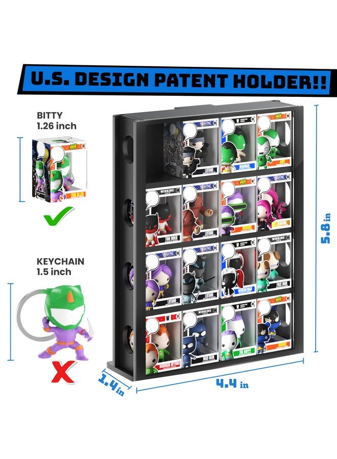 WINKINE Acrylic Bitty Protector Display Case Compatible with Funko Bitty Pop, 4 Tier Clear Display Shelf, Figure Stand Holder, Mini Collection Shelf, Black - Image 2