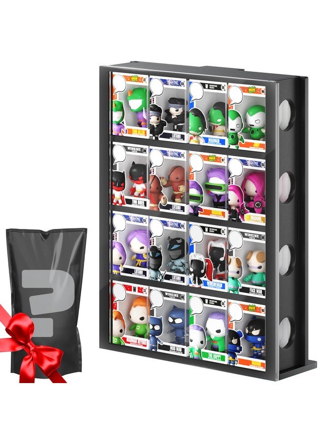 WINKINE Acrylic Bitty Protector Display Case Compatible with Funko Bitty Pop, 4 Tier Clear Display Shelf, Figure Stand Holder, Mini Collection Shelf, Black - Image 1