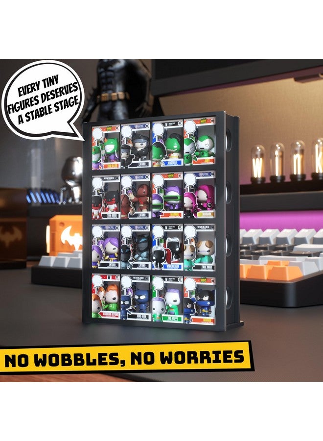 WINKINE Acrylic Bitty Protector Display Case Compatible with Funko Bitty Pop, 4 Tier Clear Display Shelf, Figure Stand Holder, Mini Collection Shelf, Black - Image 4