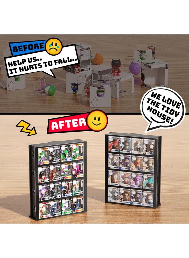 WINKINE Acrylic Bitty Protector Display Case Compatible with Funko Bitty Pop, 4 Tier Clear Display Shelf, Figure Stand Holder, Mini Collection Shelf, Black - Image 3
