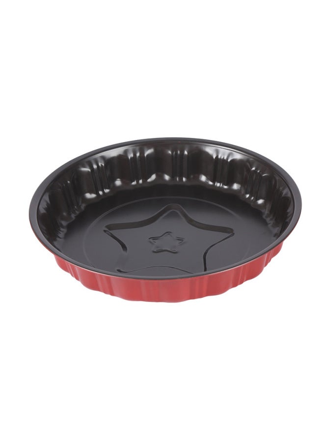 Baking Source Non-stick Baking Creative Tools Round Bottom Five-pointed Star Carbon Steel Disc Cake Mold Wholesale-Specifications:Round Bottom Five-pointed Star-Color:Black - Image 1