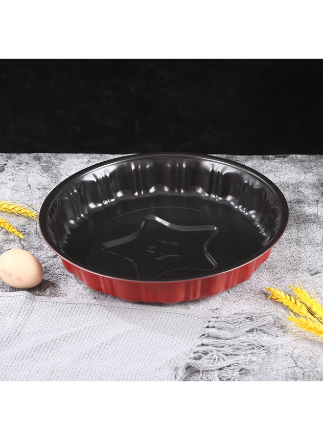 Baking Source Non-stick Baking Creative Tools Round Bottom Five-pointed Star Carbon Steel Disc Cake Mold Wholesale-Specifications:Round Bottom Five-pointed Star-Color:Black - Image 3