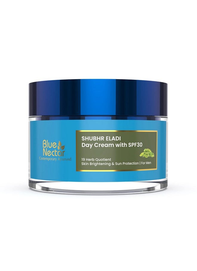 Blue Nectar Brightening Day Cream For Men Daily Use With Spf 30 Sunscreen For Oily Skin Dry Skin Natural Skin Brightening Cream With Eladi 50G  - Image 1