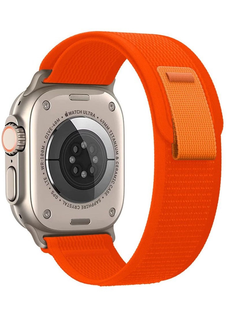 CATANES - Apple Watch Trail Band 49mm 45mm 44mm 42mm Nylon Woven Sport Strap for iWatch Series Ultra/8/7/SE/6/5/4/3/2/3 Dark Orange - Image 1