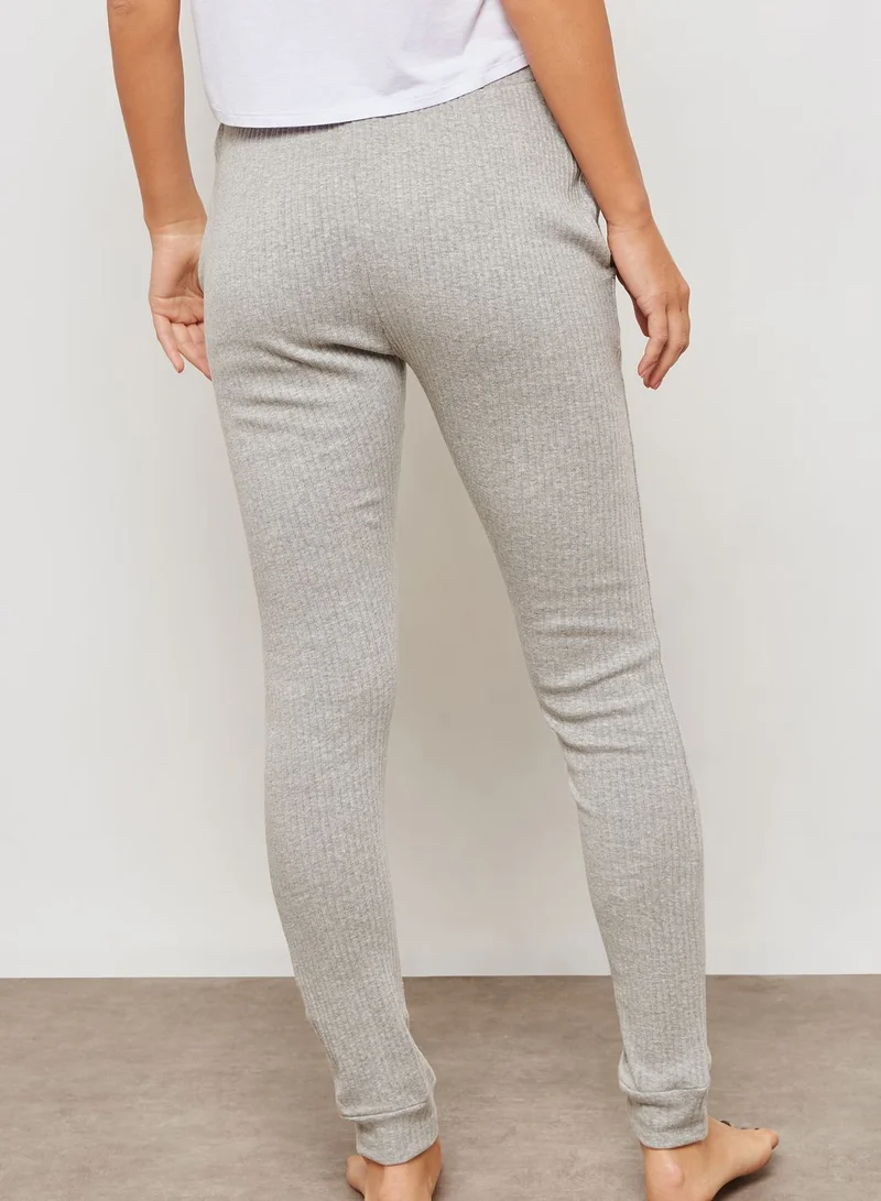 Missguided Ribbed Sleep Leggings