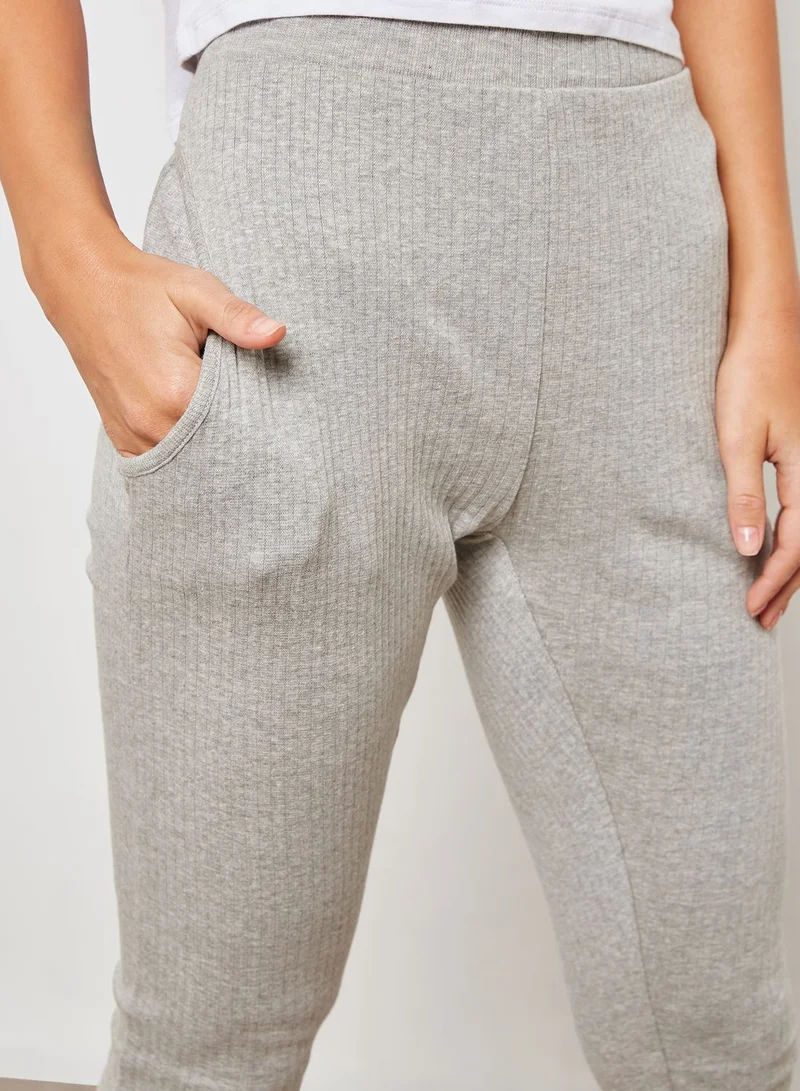 Missguided Ribbed Sleep Leggings
