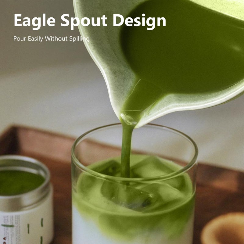 Domaci Matcha Whisk Set, 7 Pcs Japanese Matcha Kit Includes Matcha Bowl with Spout, Bamboo Whisk, Chasen Holder, Stainless Sifter, Scoop and Rest, Tea Towel, Matcha Tea Set Gift for Family/Friend - Image 2