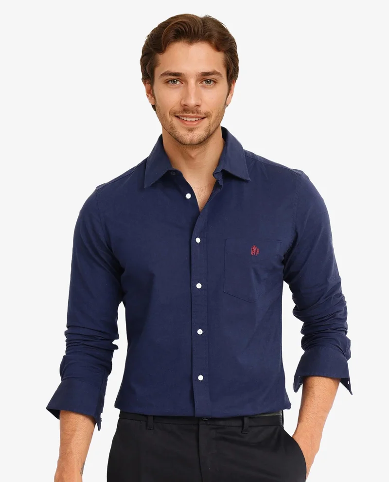 Rare Rabbit Men's Plain Formal Shirt With Embroidered Logo