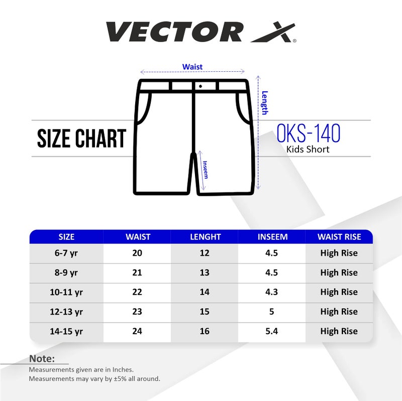 Vector X OKS-140 Polyester Regular fit Kid's Shorts (Charcoal) - Image 3