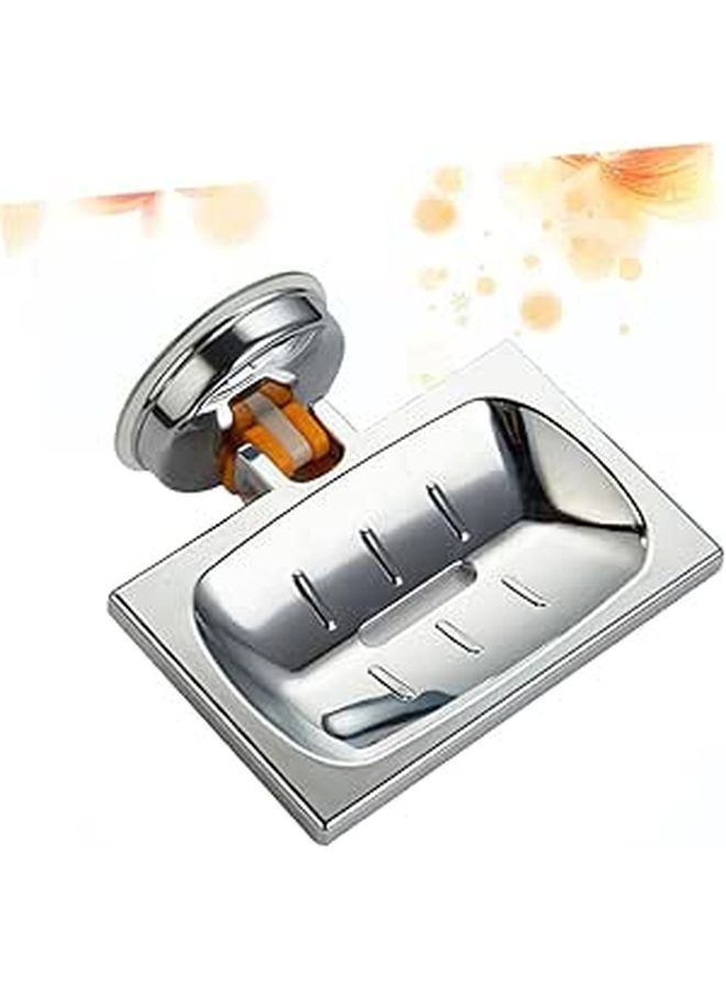 Wall Mounted Soap Holder and Sponge Tray Square Waterproof for Bathroom Shower Kitchen - Image 1