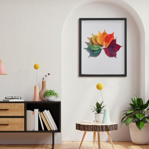 Califortree Large 16x20 Shadow Box Frame with Soft Linen Back - Jersey Frame Memory Display Case, 12 Push Pins Included, Black - Image 5