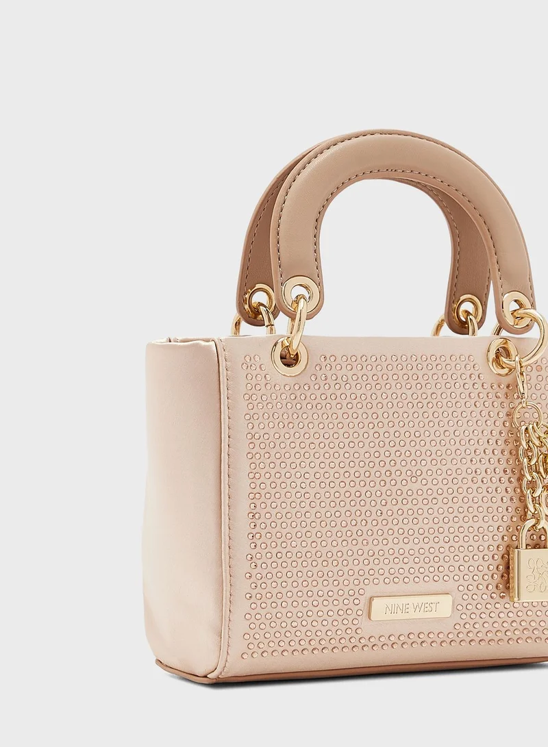 NINE WEST Chain Detail Top Handle Satchel