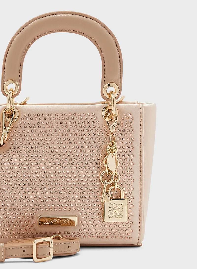 NINE WEST Chain Detail Top Handle Satchel