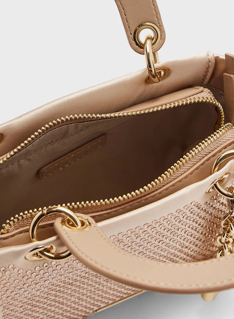 NINE WEST Chain Detail Top Handle Satchel