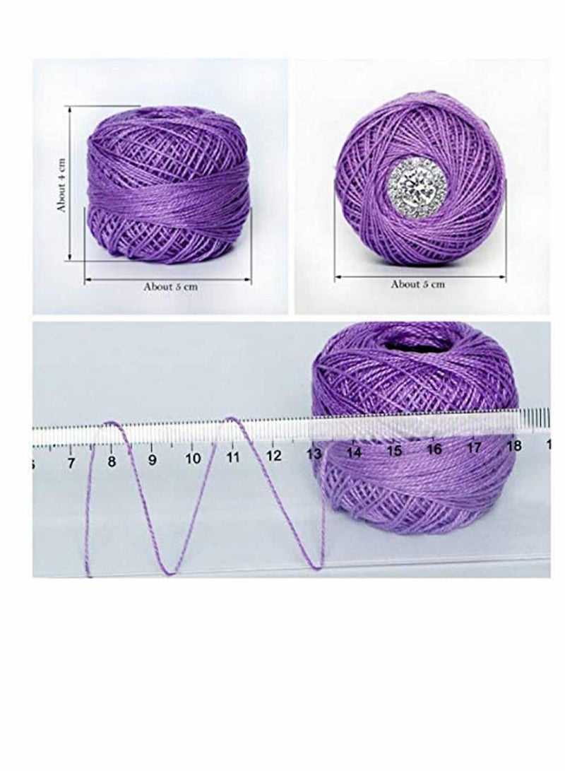 KASTWAVE DELFINO, 15 Colors Crochet Thread with 1.0mm Small Size Crochet Hooks, Including 30pcs Sewing Needles, Threads Cross Stitch Spool Wire Sewing Supplies - Image 3
