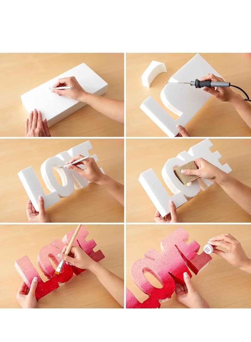 CRAFT MAGIC 6PCS Craft Foam Blocks 30x15x2.5cm Rectangle Polystyrene Thermocol Styrofoam Sheets for DIY Arts Crafts Sculpting Flower Arrangements School Office Home Use - Image 5