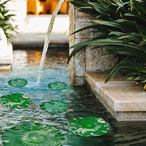 FFNIU 12Pcs Lily Pads for Ponds, Artificial Floating Foam Lotus Leaves, Lily Pads Foliage Pond Decor for Koi Fish Pool Patio Aquarium - Image 4