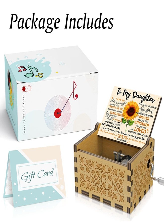 BOOB Wood Sunflower Cute Music Box You are My Sunshine Wooden Colorful Musical Gifts from Mom to Daughter for Birthday/Christmas/Valentine's Day/Thanksgiving Day/Mother's Day - Image 5