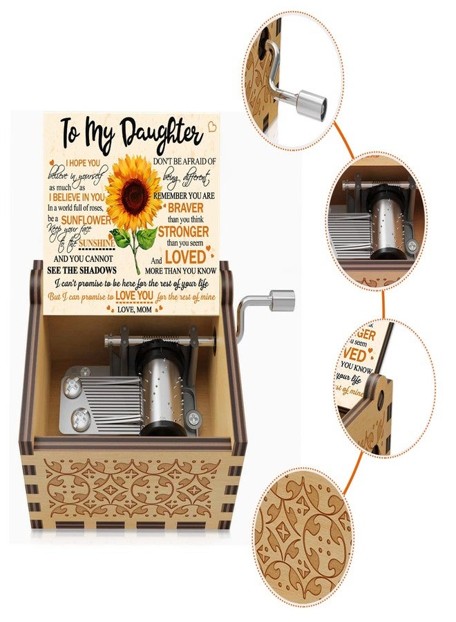 BOOB Wood Sunflower Cute Music Box You are My Sunshine Wooden Colorful Musical Gifts from Mom to Daughter for Birthday/Christmas/Valentine's Day/Thanksgiving Day/Mother's Day - Image 3