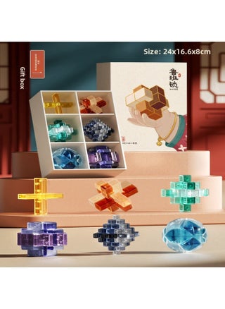 2025 Kongming Lock Luban Intelligence Lock Full Set Of Loop Solving Mortise And Tenon Building Blocks Primary School Children's Birthday Gift For Men-Color:6-in-1 [cover Type. Gift Box] Gold Bracelet Boy-luban Lock Type B - pzsku/Z1C40F5CC9F31F920AE73Z/45/1745399665/c990d5e9-2b2a-487b-9744-474c15e21788