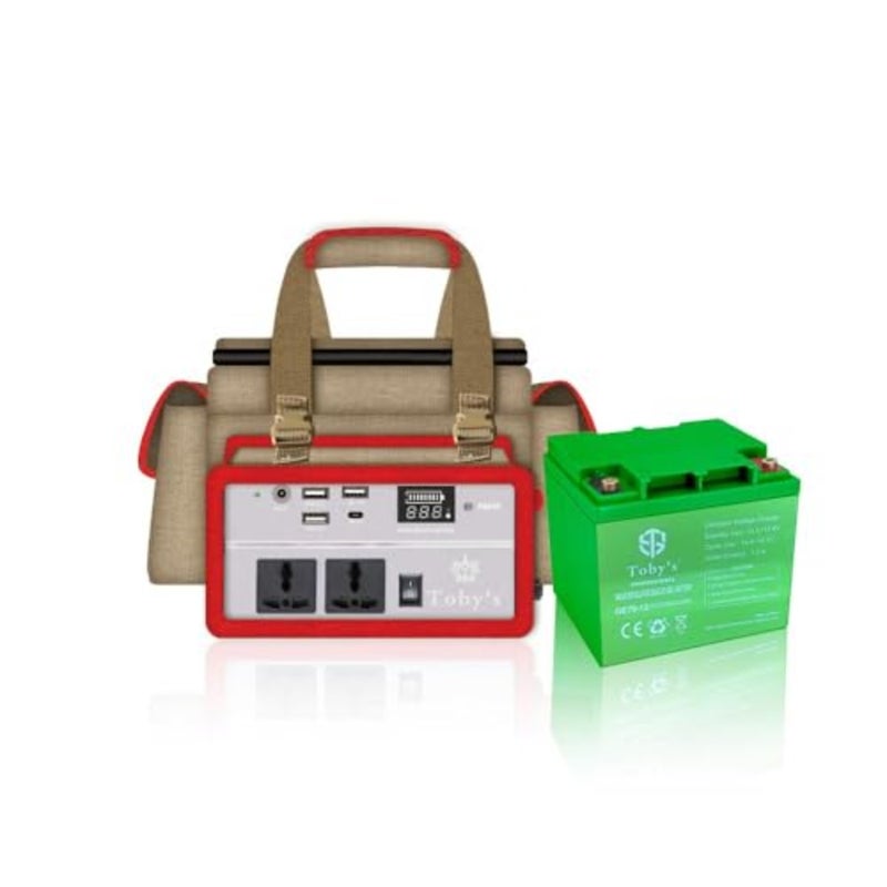 Camping power inverter: 220V, 70A, 55000mAh rechargeable battery, black, high-capacity portable energy solution - Image 1