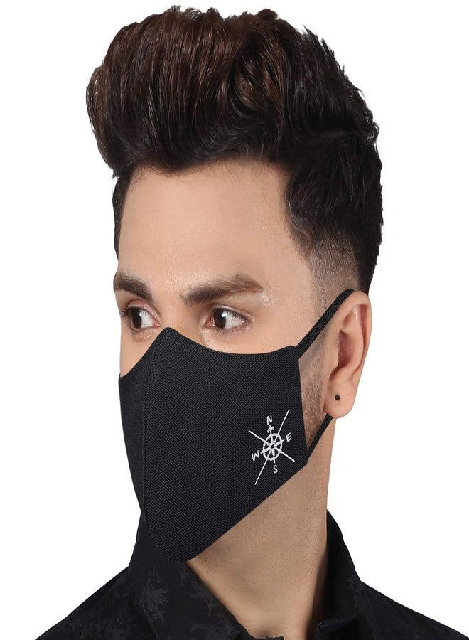 MASQ By Q-One 4 Layer Reusable, Washable with Ear Adjusters, Anti-Bacterial (BFE>99%) Cotton Face Mask for Couples, Unisex, Men, Women, Girls, Boys (Women-Medium, Men-Large, Pack of 2), Without Valve - Image 2