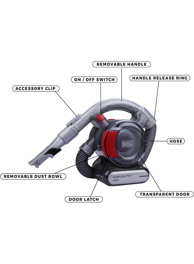 Black+Decker 12V Flexi Auto Dustbuster Handheld Vacuum for Cars - Image 3