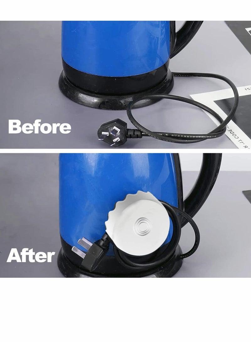 SOLARAE Small Appliance Power Cord Winder, 2 piece Kitchen Plug Organizer for Bathroom Rv to Keep the Desktop Clean and Tidy White - Image 5