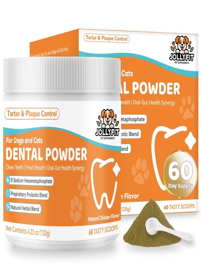 Jollyfit Dog Teeth Cleaning Powder - Natural Dog Dental Powder -Gentle Dog Breath Freshener, Dog Plaque and Tartar Remover, Vet Formulated No Sodium Hexametaphosphate- 60 Scoops, 4.23oz (120g) - Image 1
