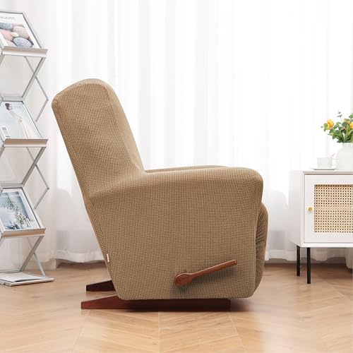 KEKUOU Recliner Chair Covers,Lazy Boy Recliner Covers Stretch Couch Cover Slipcovers 1 Piece Furniture Protector with Elastic Bottom for Kid,Dog(Recliner,Camel) - Image 3