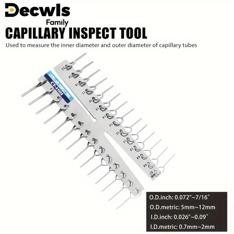 High Precision Capillary Measuring Instrument 1pc Outer Diameter 0.072 to 7/16 Inches Inner Diameter 0.026 to 0.09 Inches Lightweight Handheld Design for Tubes And Capillaries - Image 2