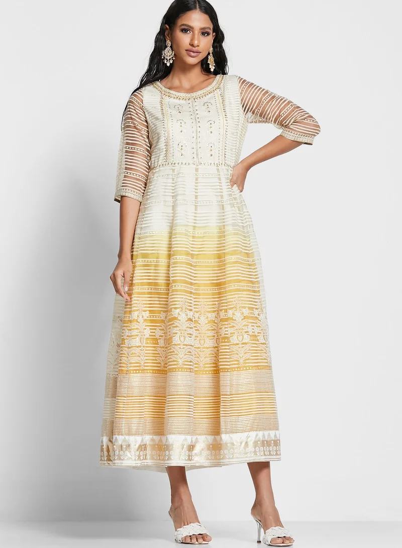 W Printed Maxi Dress