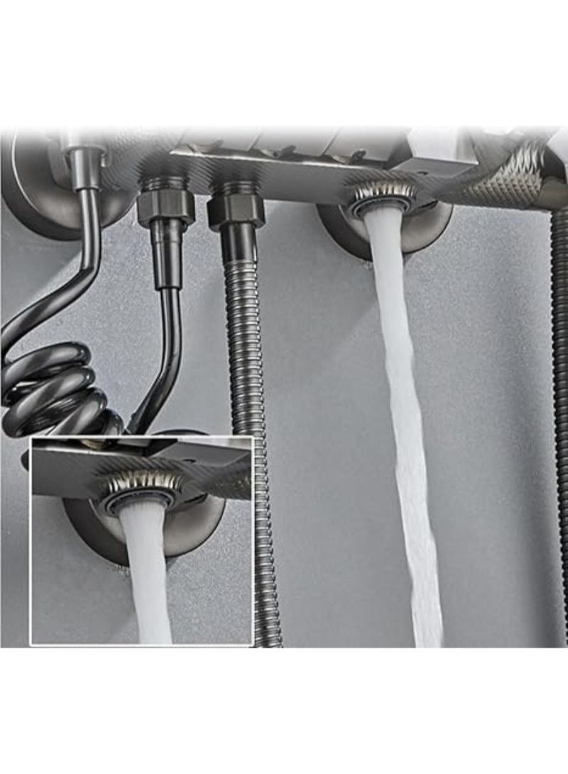 Shower System | 4 Ways Piano Keys | Shower Faucet Set  with Rainfall Shower Head |  Handheld Shower | Tub Spout | Bidet Sprayer | Adjustable Water Outlet Modes and Hot & Cold Water | Gray - Image 3
