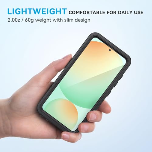 Lanhiem for Samsung Galaxy S24 FE Case, IP68 Waterproof Heavy Duty Protection Phone Cover for S24FE 5G 6.7 Inch Built-in Screen Protector, Black - Image 5