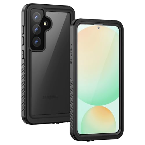 Lanhiem for Samsung Galaxy S24 FE Case, IP68 Waterproof Heavy Duty Protection Phone Cover for S24FE 5G 6.7 Inch Built-in Screen Protector, Black - Image 1